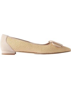Escarpins Plats Manolo Blahnik SRILA - Taille 35, Couleur Taupe/beige/marron, Neuf Sans Emballage