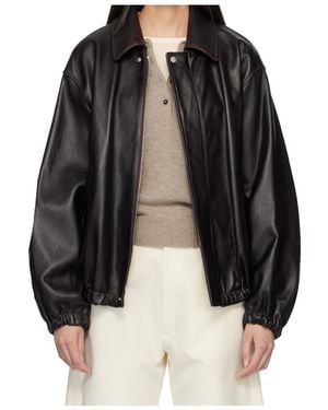 Ssstein Zippered Leather Jacket - Black