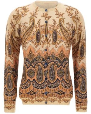 Etro Paisley-Print Cardigan - Brown