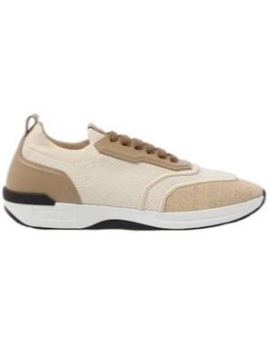Brioni Leather-Trimmed Trainers - Natural