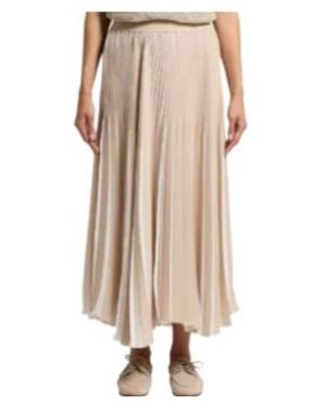 Peserico Two-Tone Pleated Skirt - Natural