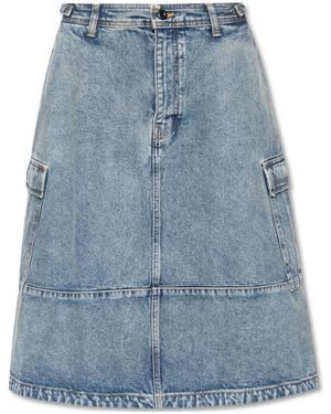 Balenciaga Cargo Denim Skirt - Blue