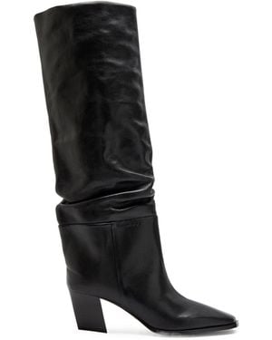 Kate Spade Crinkled Leather Ankle Boots - Black