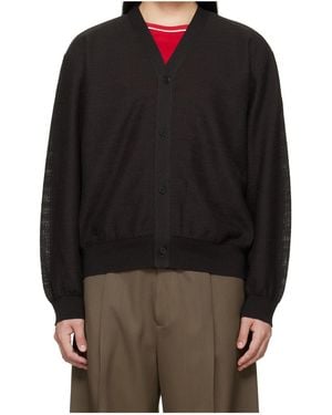 Ssstein Long-Sleeved Knitted Cardigan - Black