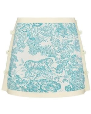 Dior Iviera Straight Miniskirt - Blue