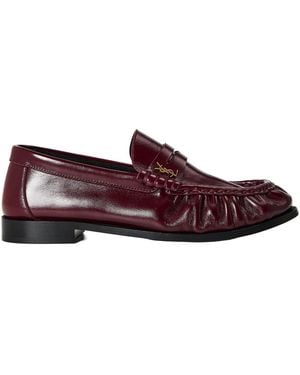 Saint Laurent Glossy Loafer - Red