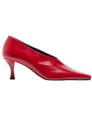 Proenza Schouler Trap Square-Toe Court Shoes - Red
