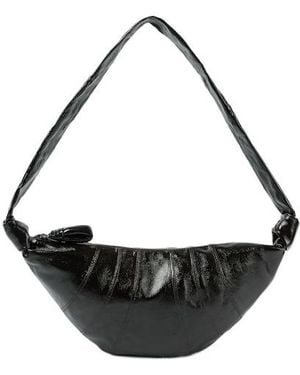 Lemaire Croissant Medium Coated Canvas Shoulder Bag - Black