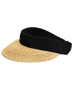 Ferragamo Woven Straw Sun Hat - Black