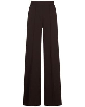 Agnona Pressed-Crease Wide-Leg Trousers - Brown