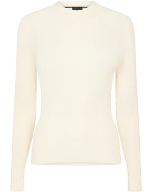 BOSS Fitted Mockneck Longsleeve Knit Top - White