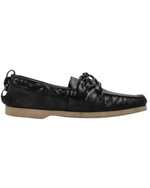 Golden Goose Braided Boat Moccasins - Black