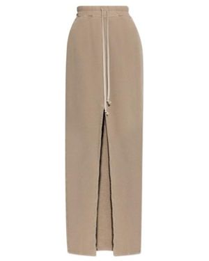 Rick Owens Drawstring Slit Detailed Skirt - Natural