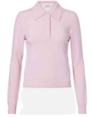 Jil Sander Virgin Wool Polo Jumper - Pink