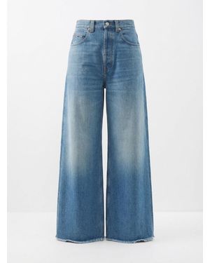 Gucci Frayed Hem Wide Leg Jeans - Blue