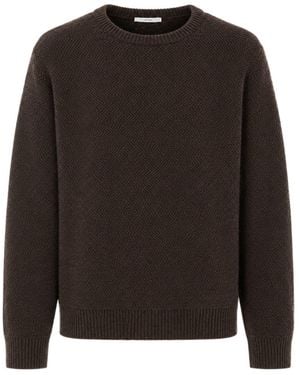 The Row Long-Sleeved Crew Neck Sweater - Brown