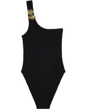 Reina Olga Gaia One-Shoulder Swimsuit - Black