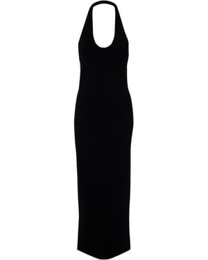 TOTEME Compact Knitted Halterneck Midi Dress - Black