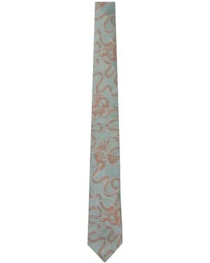 Vivienne Westwood Silk Jacquard Tie - White
