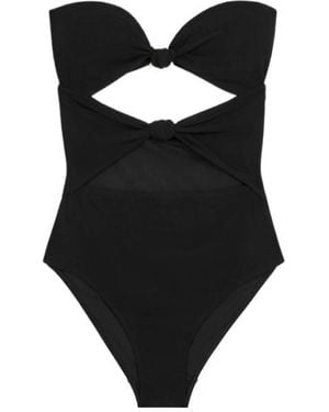Celine Triomphe Swimsuit With Bows - Black