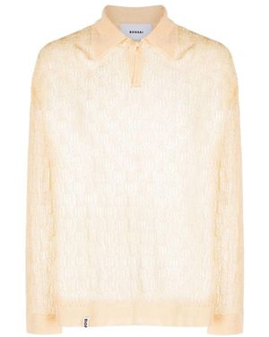Bonsai Open-Knit Polo Shirt - White