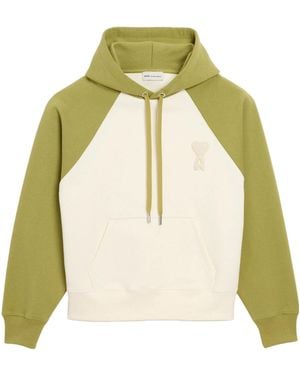 Ami Paris Two-Tone Cotton Sweatshirt - Green
