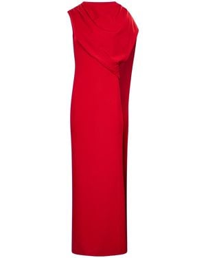 Roland Mouret Asymmetric Cape Gown - Red