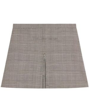 Courreges Courrèges Mid-Rise A-Line Checked Mini Skirt - Grey