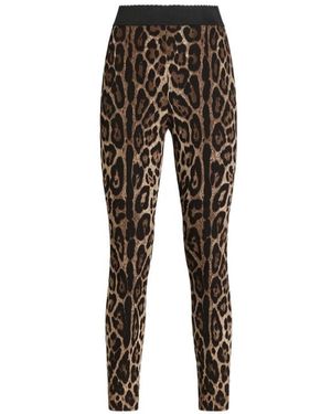 Dolce & Gabbana Leopard Printed Leggings - Black