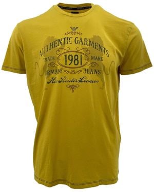 Armani Jeans Item O-Neck Short-Sleeved T-Shirt - Yellow