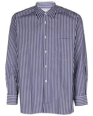 Comme des Garçons Striped Button-Up Shirt - Blue