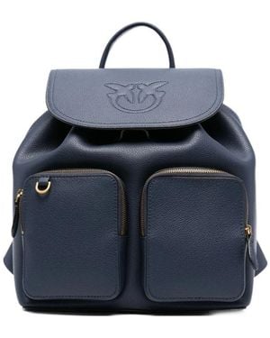 Pinko Love Birds Embossed Backpack - Blue
