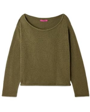 The Elder Statesman Oversized Cotton Sweater - Green
