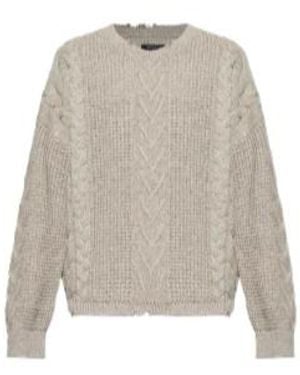 AllSaints Tenter Cable-Knit Sweater - Gray