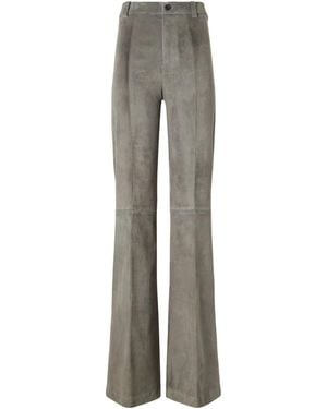 Stouls Suede Wide-Leg Pants - Gray