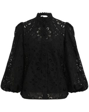 Zimmermann Rhiannon Embroidered Blouse - Black