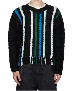 ANDERSSON BELL V-Neck Striped Sweater - Blue