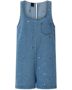 Pinko Embellished Denim Jumpsuit - Blue