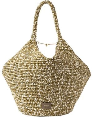 KHAITE Medium Two-Tone Woven Tote - Metallic