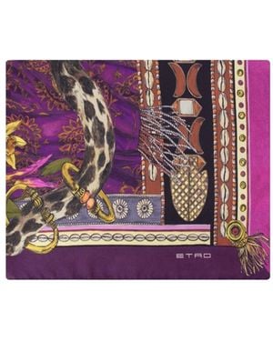 Etro Animal Printed Scarf - Purple