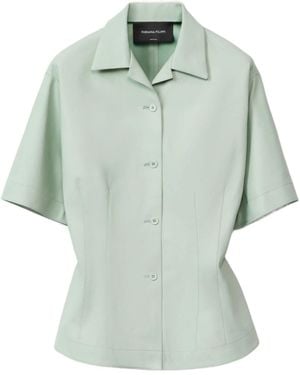 Fabiana Filippi Short-Sleeved Leather Jacket - Green