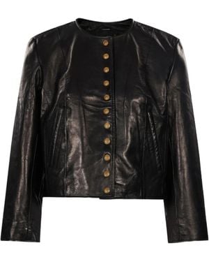 R13 Long-Sleeve Leather Jacket - Blue