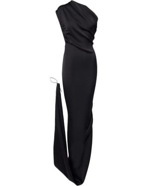 Vivienne Westwood Andreas Draped One-Shoulder Satin Gown - Black