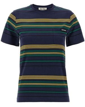 Miu Miu Short-Sleeved T-Shirt - Blue