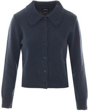A.P.C. Marie Collar Cardigan - Blue
