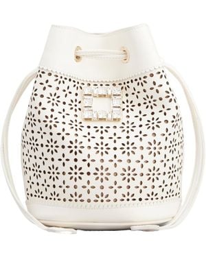Roger Vivier Très Vivier Embellished Bucket Bag - White