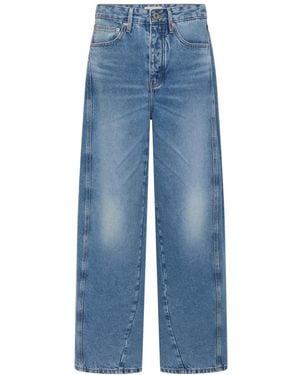 St. Agni Faded Lantern Jeans Trousers - Blue