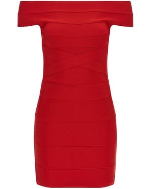 ROTATE BIRGER CHRISTENSEN Off-Shoulder Bodycon Mini Dress - Red