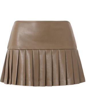 Norma Kamali Pleated Pickleball Skirt - Brown