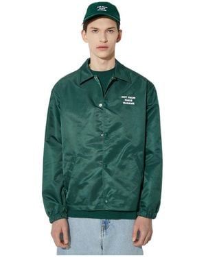 Drole de Monsieur La Vest Slogan Lightweight Jacket - Green